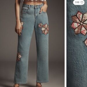 NWT Pilcro Baggy Boyfriend High- Rise Quilted Jeans